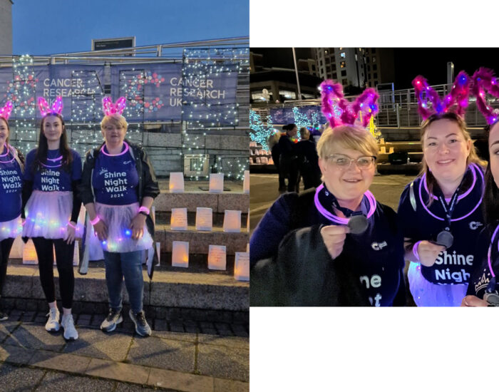 Lesley, Ellie, and Shauna Complete 10k Cancer Research Shine Walk in Newcastle